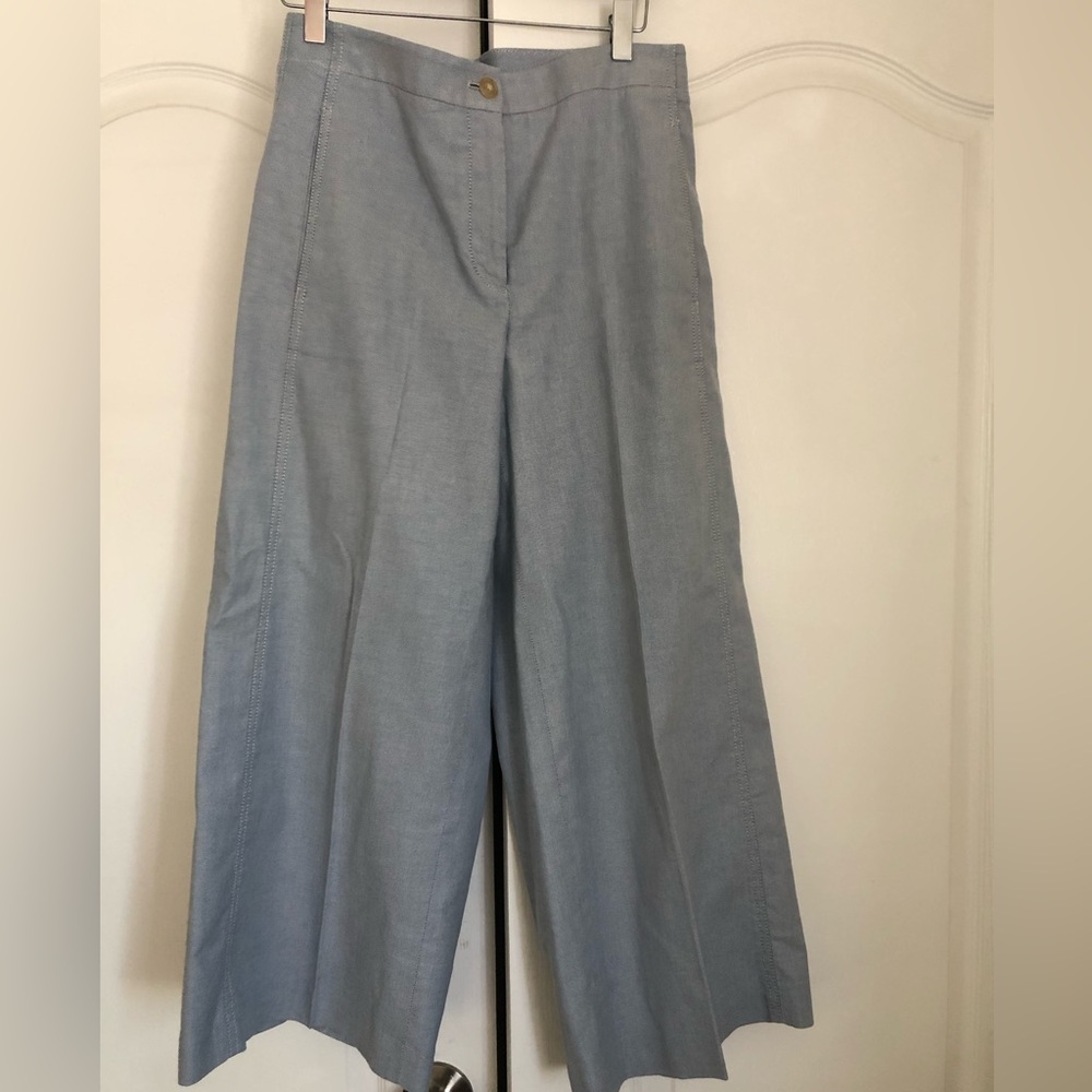 Light Blue Wide Cropped Pants